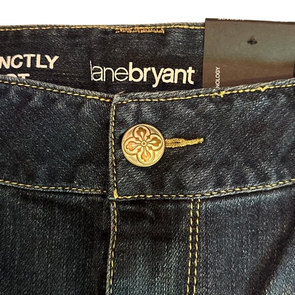 Y2K Retro Bootcut Jeans Dark Wash Distressed Fade Denim Size 20 NWT - Picture 3 of 6